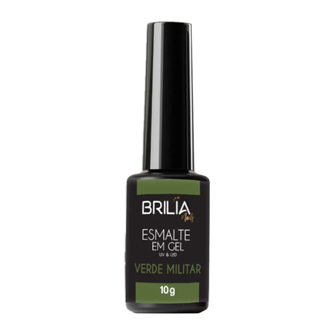 ESMALTE EM GEL VERDE MILITAR BRILIA