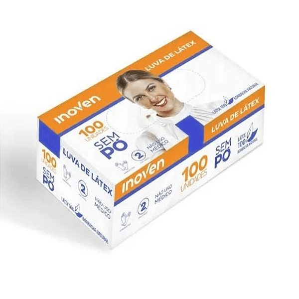 CAIXA DE LUVA INOVEN LATEX SEM PÓ 100UN- G