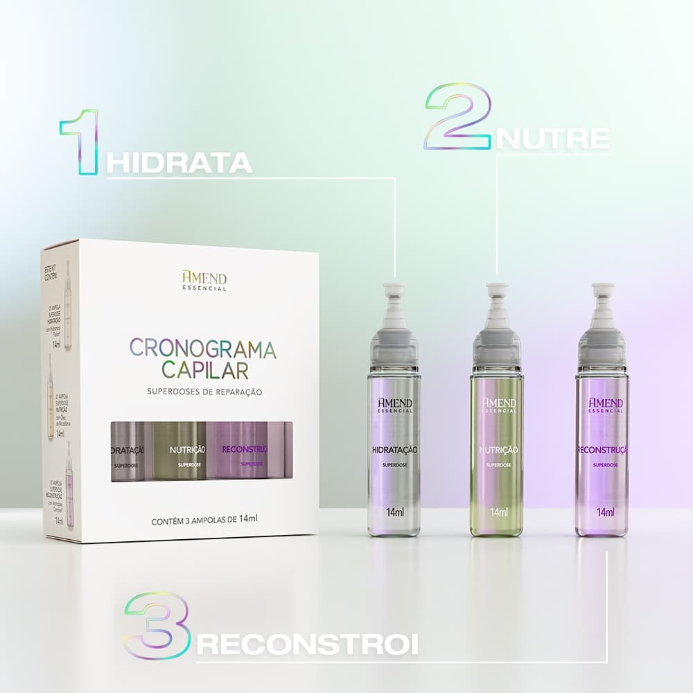 AMEND AMPOLAS SUPERDOSES DE REPARACAO CRONOGRAMA CAPILAR KIT - 1379