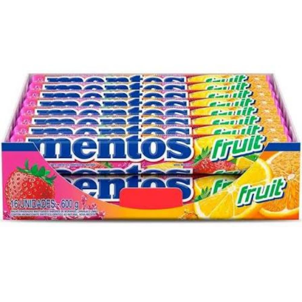 CONFEITO MASTIGAVEL MENTOS FRUTAS 16X1 R0000