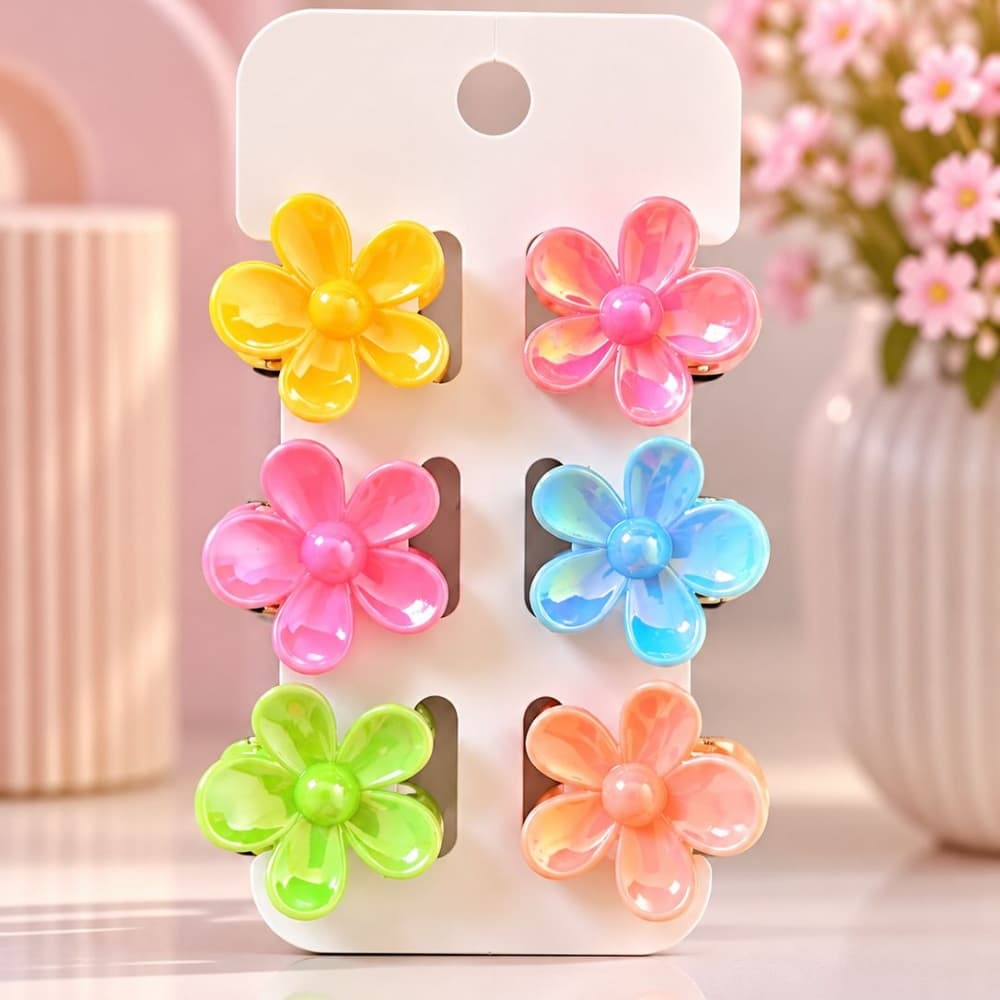 KIT MINI PRESILHA FLOR VARIADA 6UN